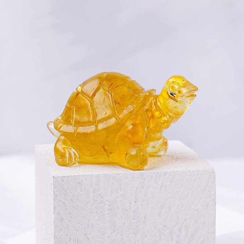 Turtle Natural Crushed Stone Decorative Ornament Crystal Raw Stone Animal Resin Drip Glue Craft Creative Jewelry Accessories
