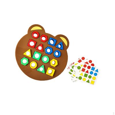 Geometric Shape Matching Board Game Learning Educational Toy Block Match Puzzles for Gift