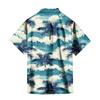 Herren Casual Kurzarmhemd Slim Fit Stilvoller Herren Hawaiian Print