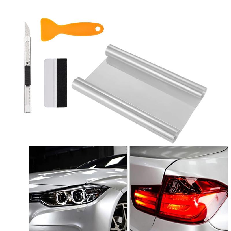 Auto-Scheinwerfer-Tönungsfolie Vinylfolienrolle Rücklicht-Wrap-Folie mit Rakel & Cutter Wasserdicht Selbstklebender Aufkleber 60cm/120cm