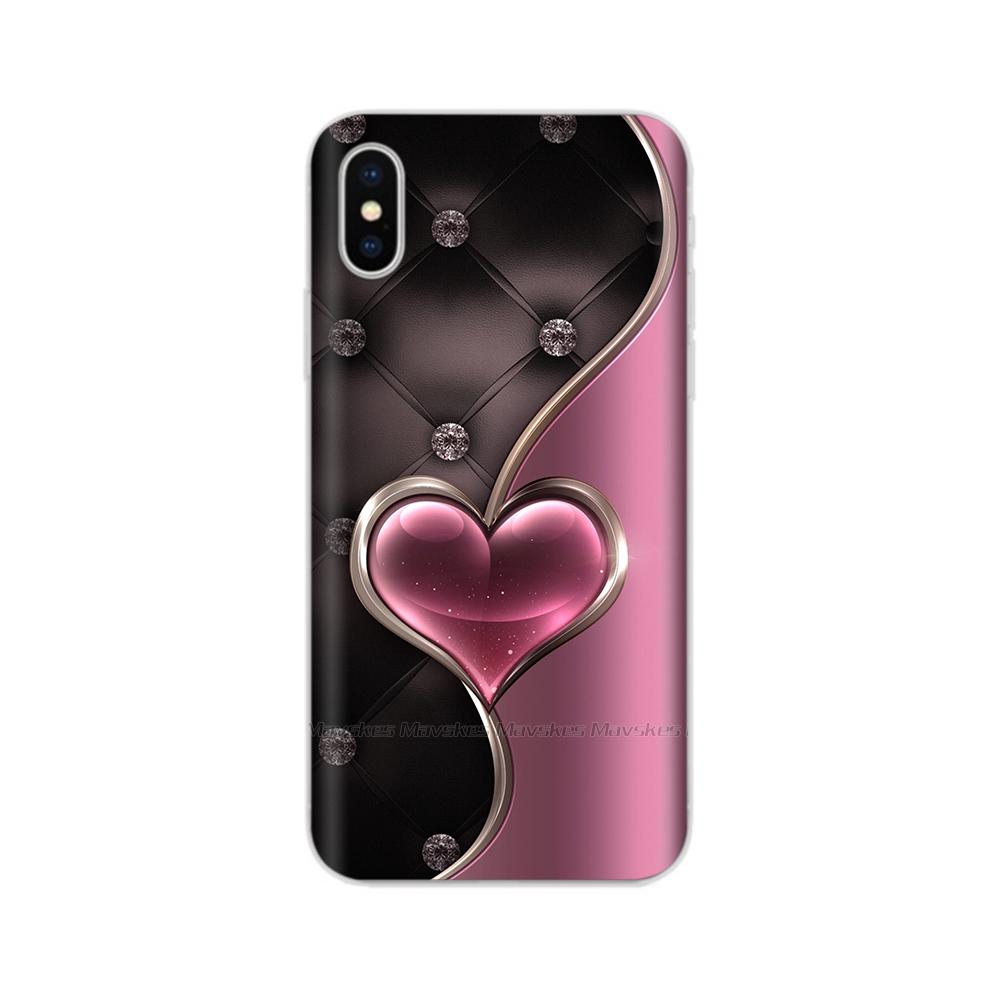 For iPhone X Case For iPhone Xs Case Fashion Soft Silicone Housing For iPhoneX Transparent Phone Back Covers Shell Flowers Coque