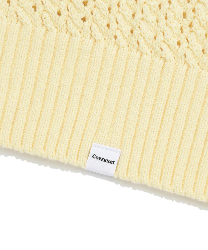 COVERNAT Authentic Crochet Collar Knit Light Yellow
