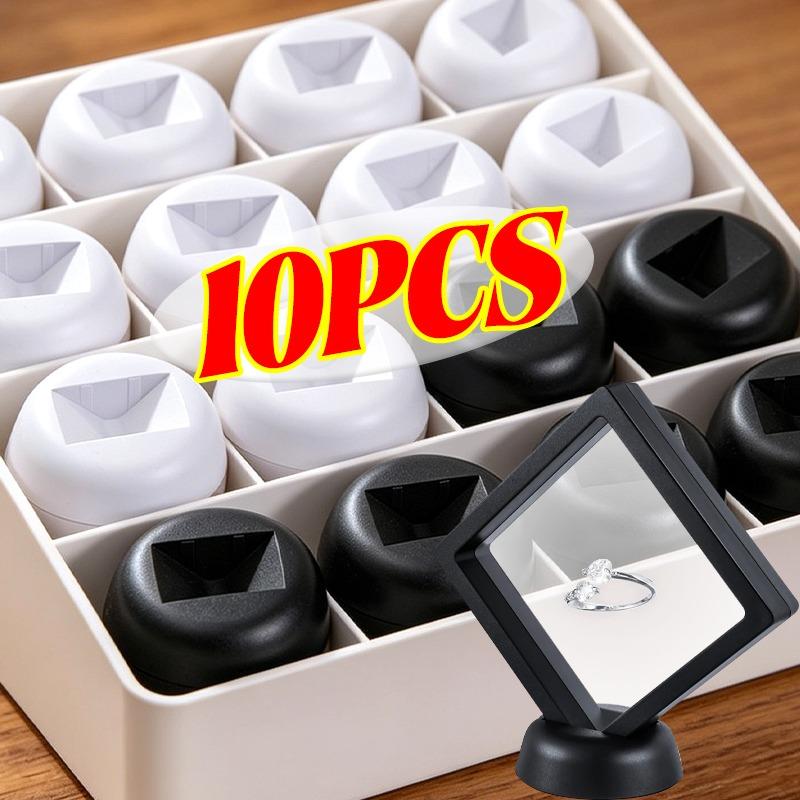 3D Floating Frame Display Case Transparent Film Storage Boxes PE Jewelry Decoration Container Rock Medals Shells Display Bases
