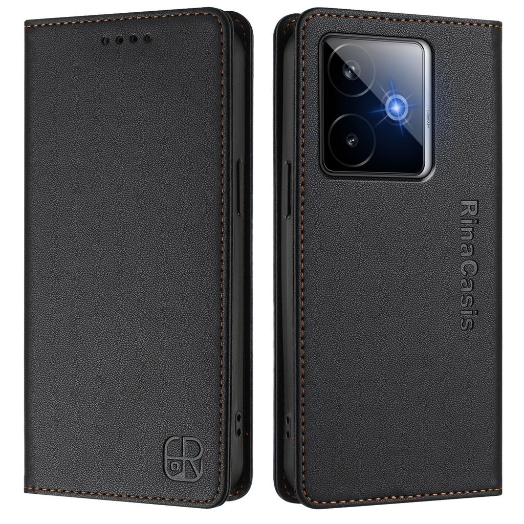 For Realme GT7 Pro Racing 5G Leather Case RINACASIS RC01 Phone Cover with RFID Blocking Wallet Stand