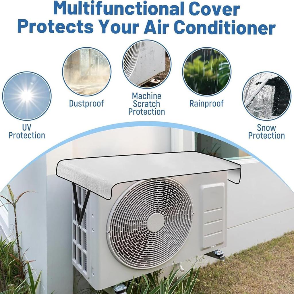 Rainproof Air Conditioning Cover Waterproof Sun-proof Dust Cover Heat-insulating Protective Covers for Air Conditioner Cleaning