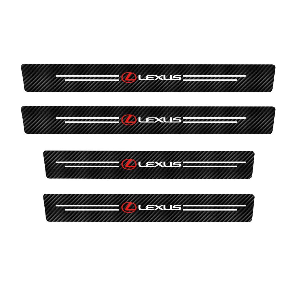 

Leather Carbon Fiber Logo Car Door Sill Anti-Scratch Guard Sticker For Lexus IS250 Ct200h LS430 LX570 NX300h IS300h RX330 ES300h