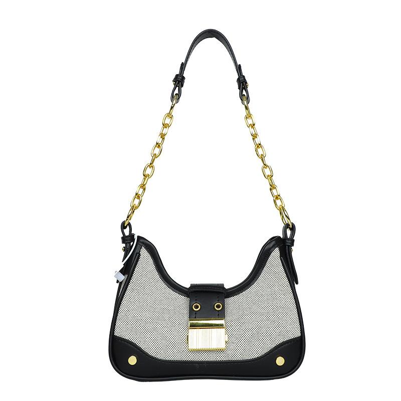 Versatile High-quality Texture Women's Crescent Bag Women's New Fashion Chain Shoulder Underarm Bag Work Commuter Messenger Bag