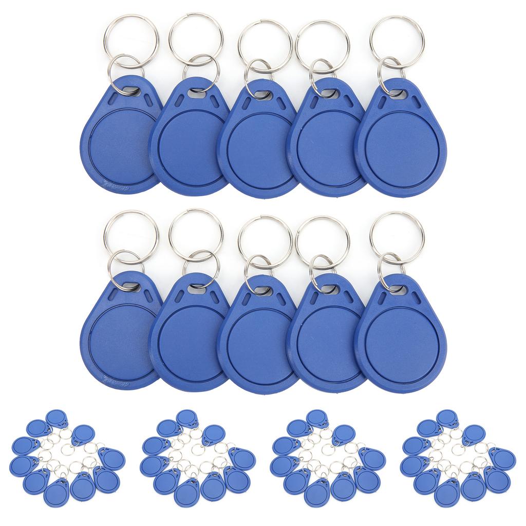 50PCS ICUID Card Token Tag Key Chain 13.56MHZ Copyable for Access Control Time Attendance Parking Lots