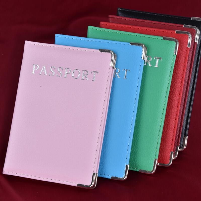 Casual Pu Leather Passport Covers Travel Id Card Passport Holder Wallet Case