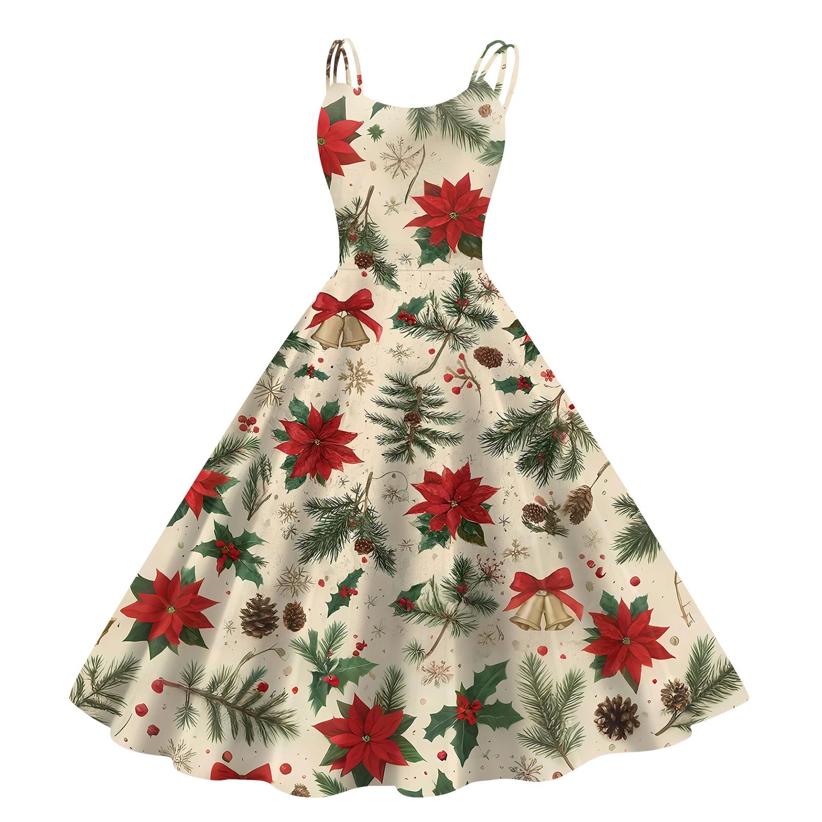 

Детская мода Повседневное платье с рождественским принтом Сексуальное с открытыми плечами Панк Ретро 120 бежевый