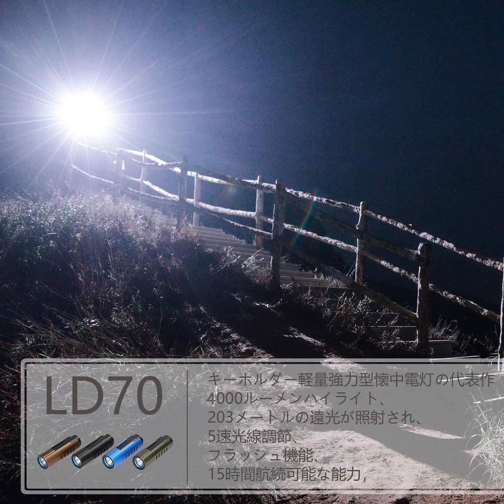 IMALENT LD70 Lightweight 4000 Compact LED Light with OLED Magnetic Perfect for Night Power Disaster and Running Flashlight, Powerful, High-Brightness