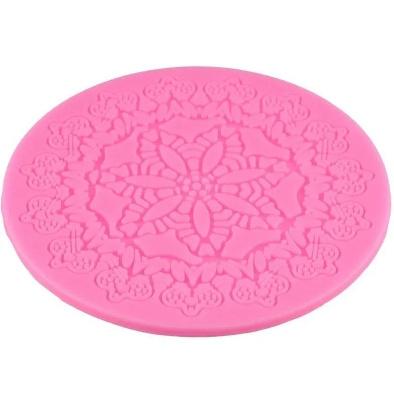 1 Pcs Lace Molds Cake Decorating Tools Round Kitchen Gadgets Silicone Snowflake Shape Food Grade Fondant Mould Baking Mat