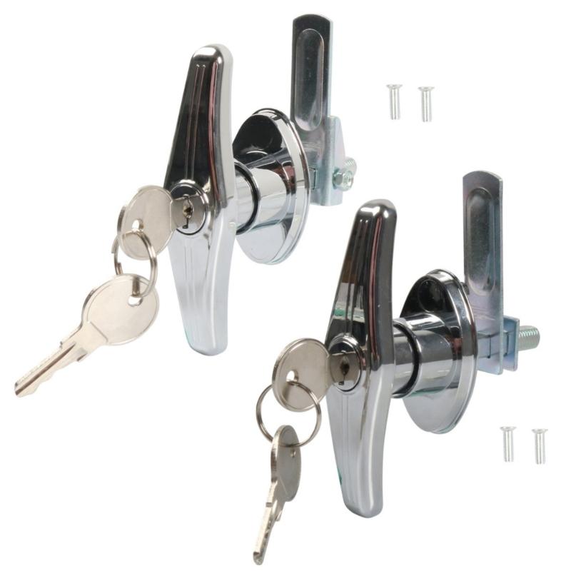 Set Of 2 Rotatable T Handle Locks For Automotive Marine And Industrial Use Strong Metal Material