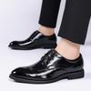 New Men's Genuine Leather British Style Derby Shoes - Breathable, Fashionable, Casual, and Formal.