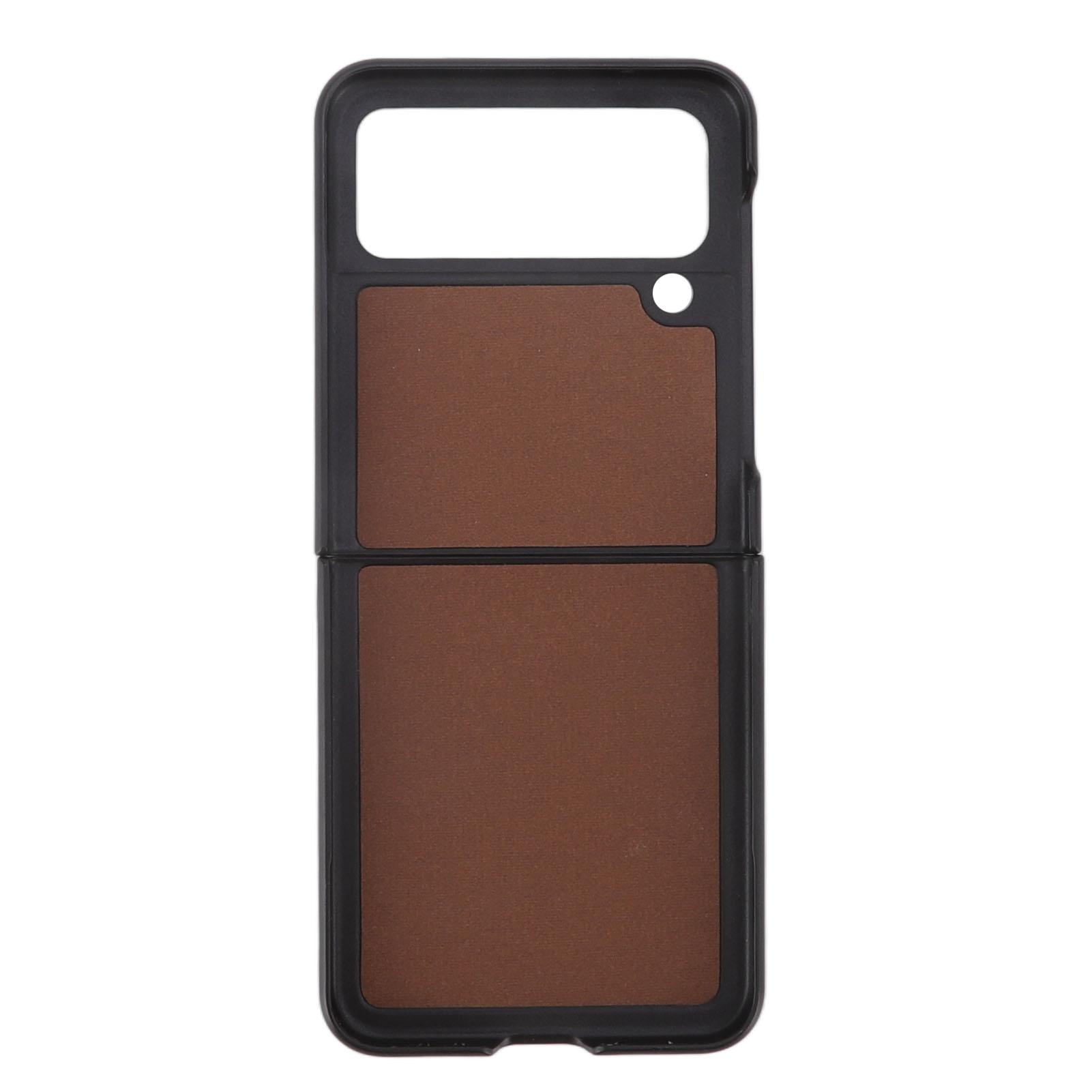 

Folding Screen Mobile Phone Case Scratch Resistant Dustproof PU Leather Phone Protective Shell светло-коричневого