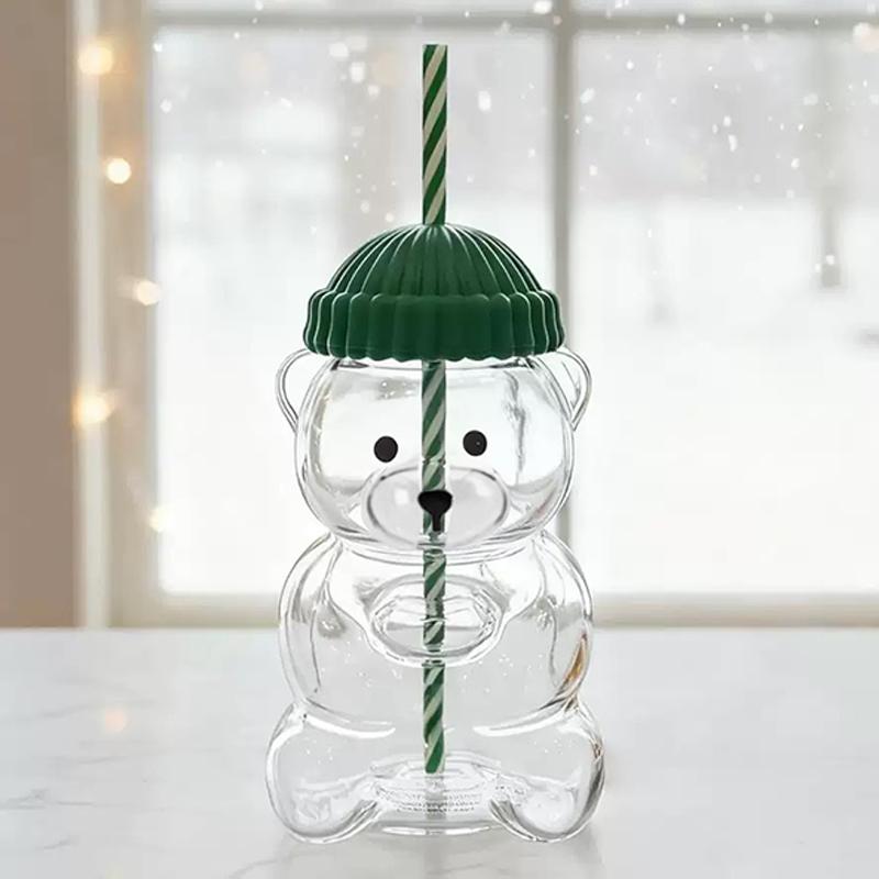 1/2/5pcs 2026 Creative Lovely Bear Coffee Cup Cartoon Bear Shaped Coffee Cup Cute Bear Cup Transparent