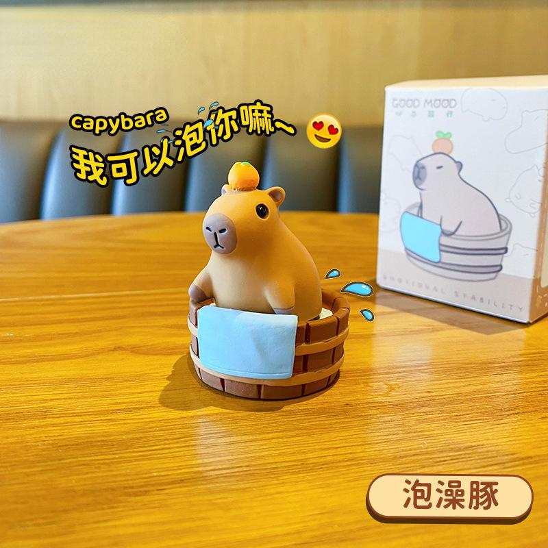 Capybara Working Week Emotion Little Bean Capibala Capybara Cartoon Doll Desktop Decoration Ornament Birthday Gift