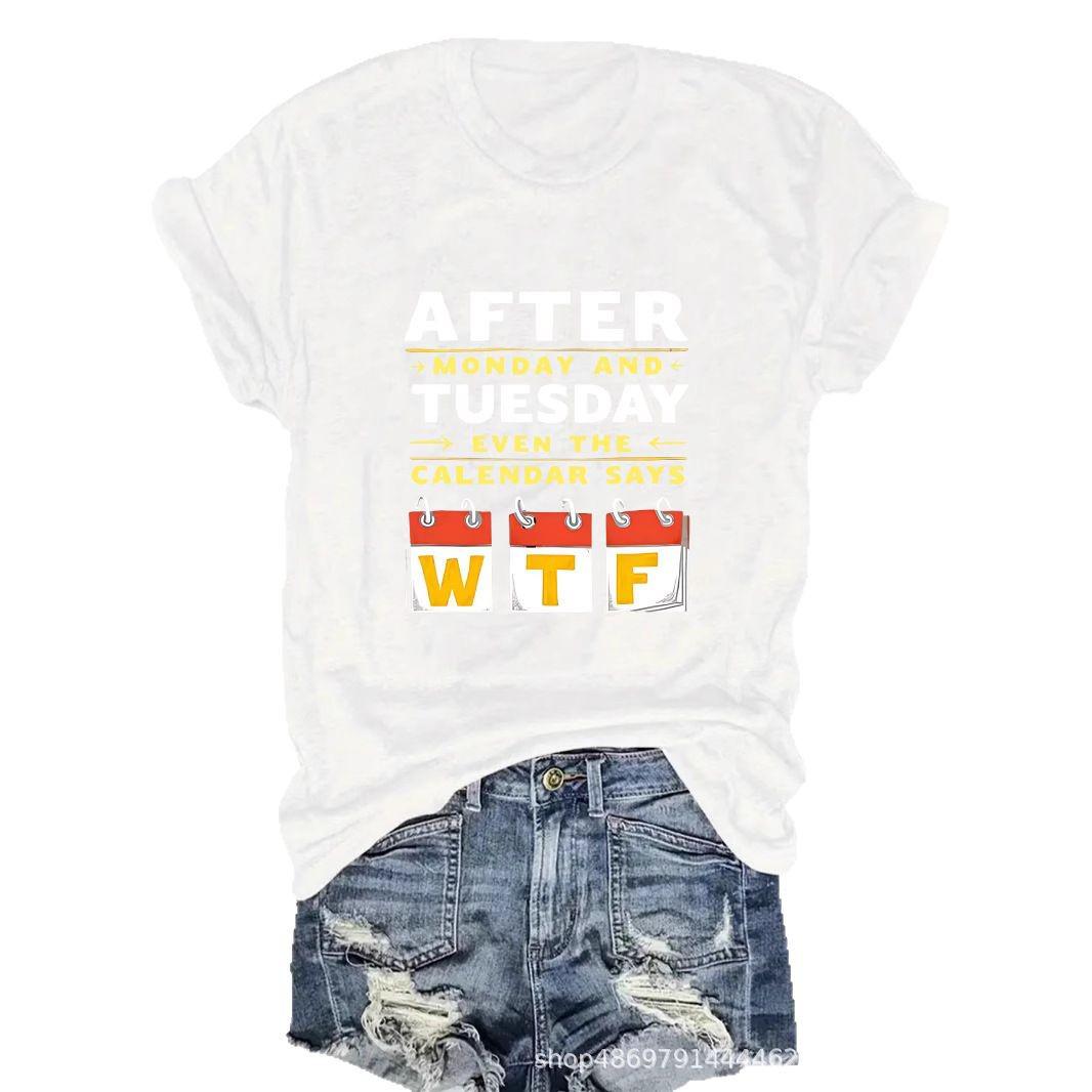 

Women s Cross-Border Round Neck Fashion T-Shirt. XL белый