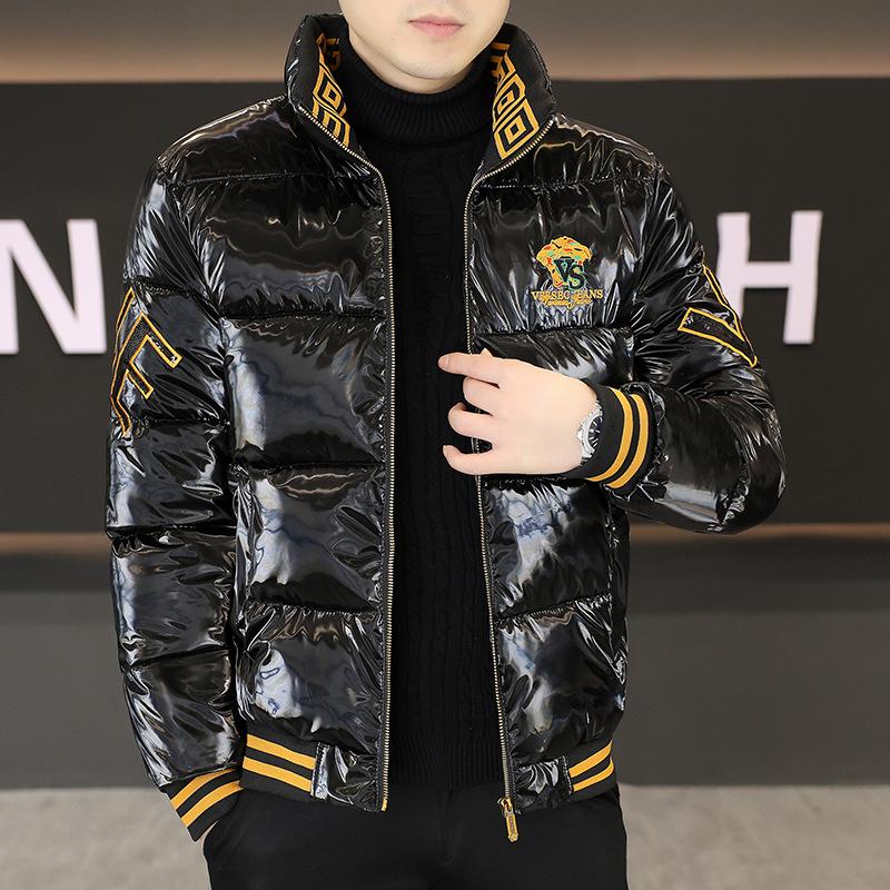 

European Style Men s Thickened Winter Cotton Jacket - Stand Collar, Trendy, Warm, and Handsome Design L чорний