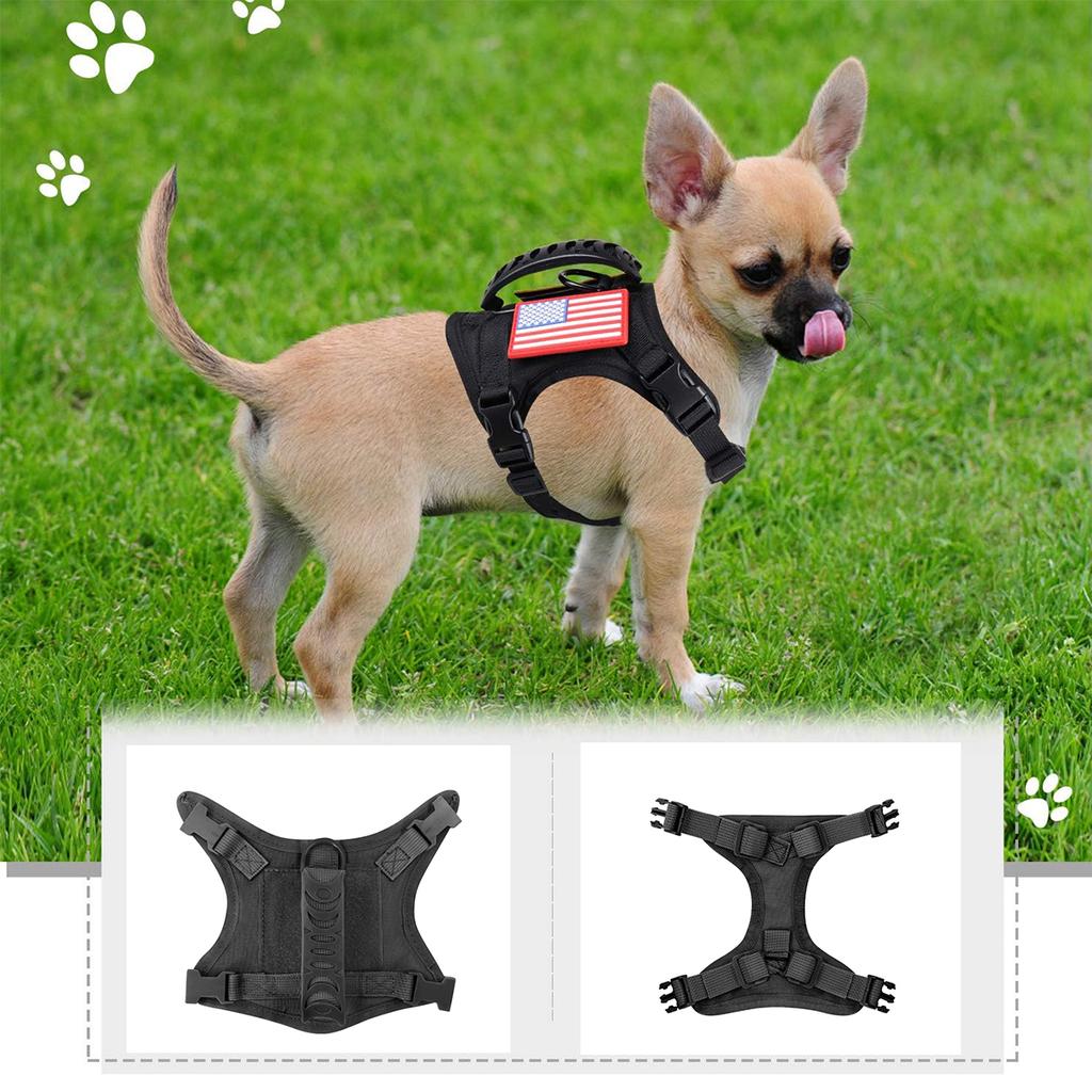 Tactical Small Dog Harness For Puppy Cats Adjustable Kitten Vest Harnesses For Military Dogs Working Training Walking Free Size