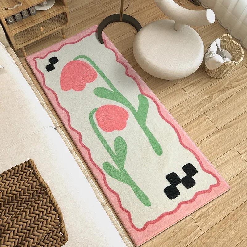 

Flower Bedroom Carpet Runner Rug Soft Fluffy Long Carpets Cute Sweet Girl Home Decoration Rugs Floor Mats 40x120cm