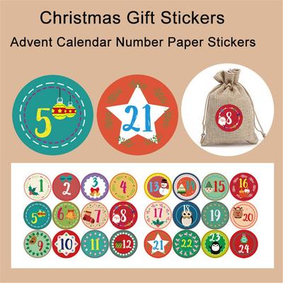 DIY Versiegelung Frohe Weihnachten Multifunktionale Klebeetiketten Papieraufkleber Zahlenaufkleber Adventskalender