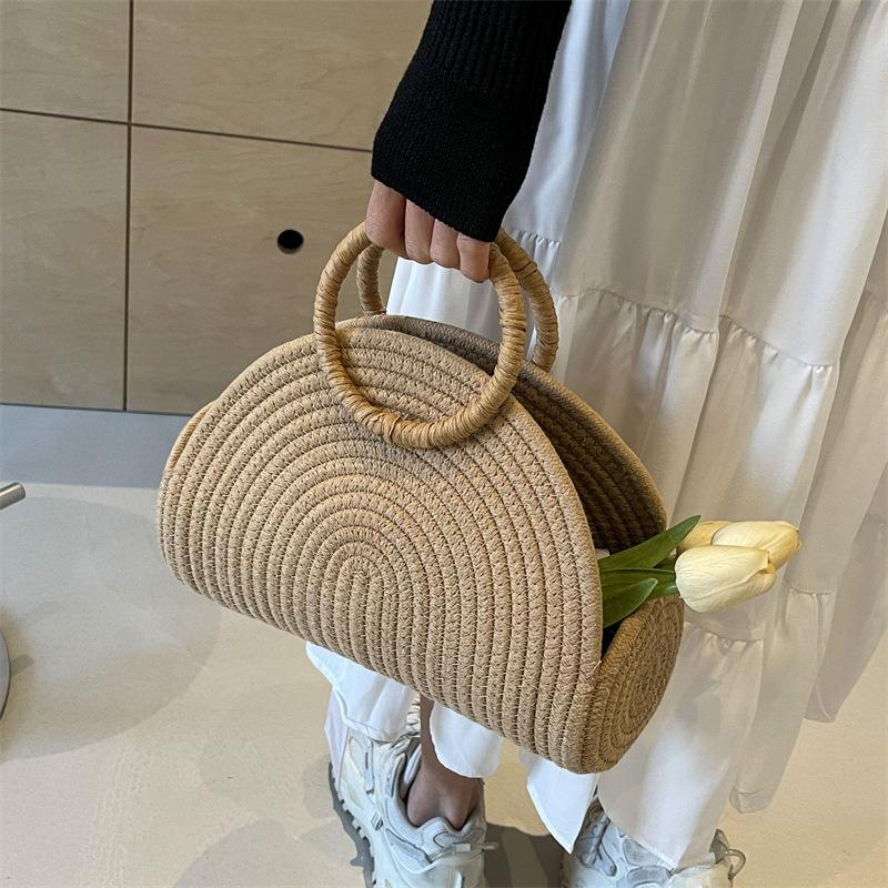 Woven bag women's new urban simple vacation casual handbag fashion trend women's bag