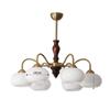 Retro Wabi-Sabi Persimmon Chandelier: Medieval Style Solid Wood Lamp for Living Room, Study, or Bedroom.
