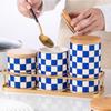 Kitchen Organizer and Storage Container, Ceramic Storage Jar, Wooden Lid, Sealed Jar, Food Storage Containers, Metal Rack