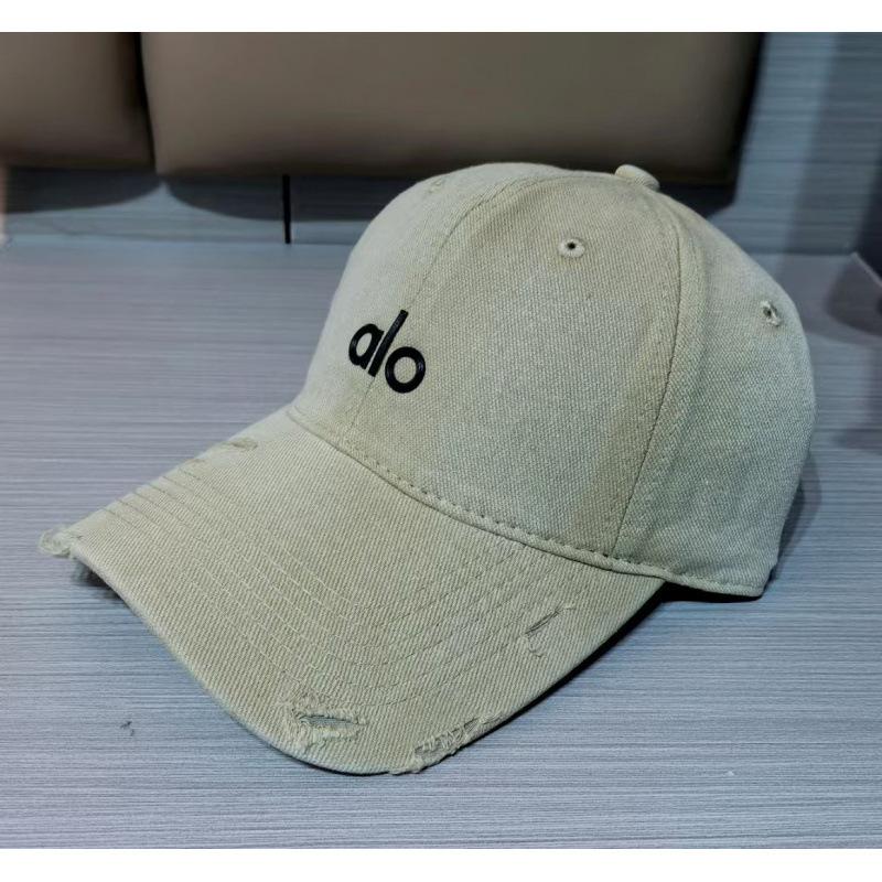 WEN-july Alo Letter Baseballpet Geborduurde Baseballpet Mannen En Vrouwen Lente En Zomer Pet Met Brede Rand Die Klein Gezicht Laat Zien Adjustable ivoor
