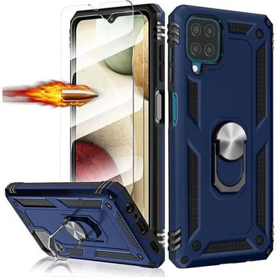 Hard Protective Case with Ring Stand for Samsung Galaxy A12 - PROSHOP - Navy Blue