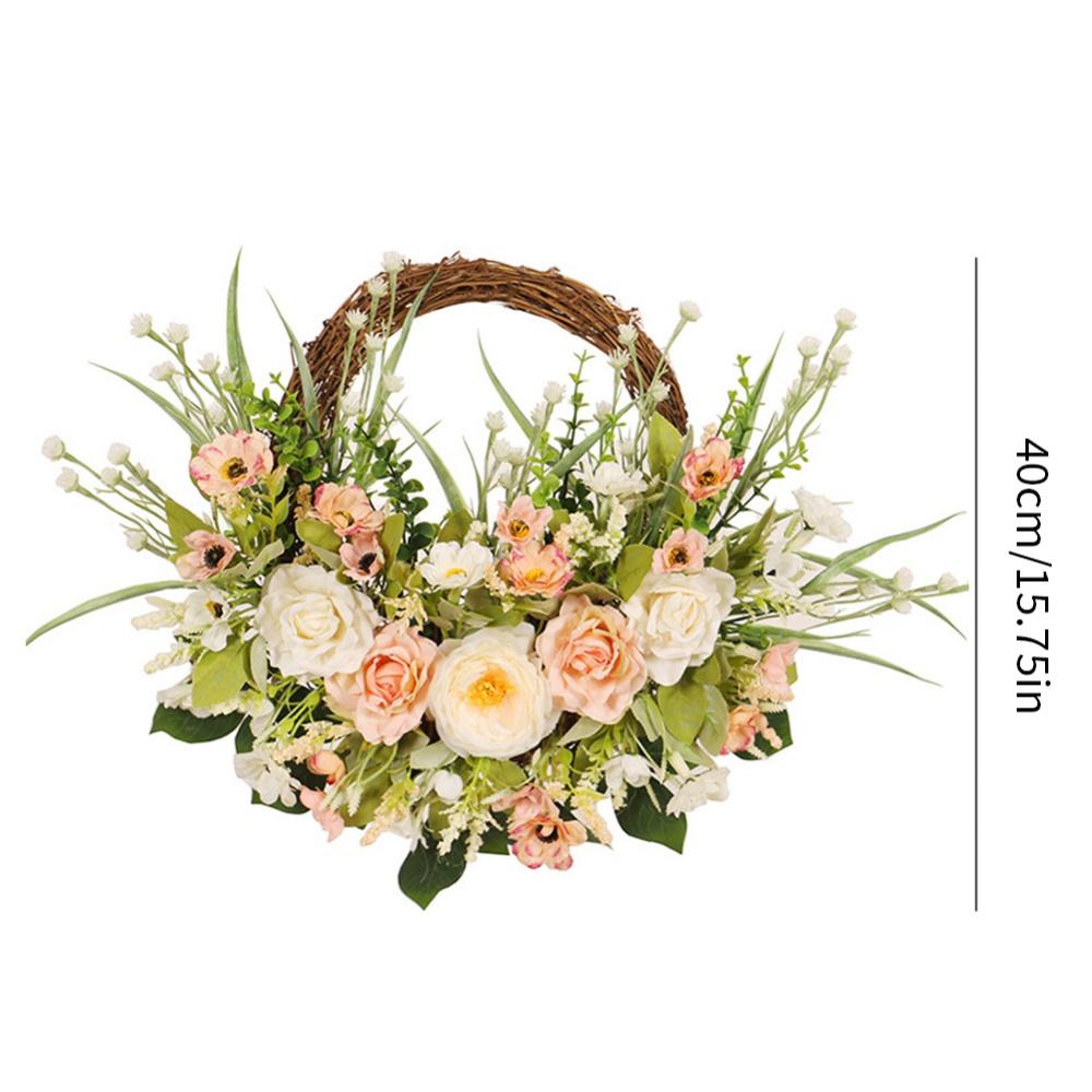 Rose Sakura Wreath Indoor Natural Vine Wreath for Window Outdoor Wedding
