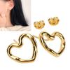Ear Studs Hollow Heart Shape Exquisite Fashionable Versatile Stud Earrings for Daily Dating Work