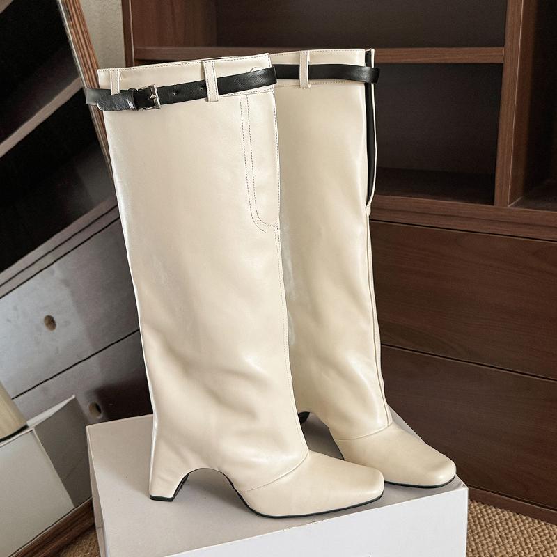Knee High Boots for Women Designer High Heels Shoes Winter Dress Chunky High Boots 2025 New Sexy Goth Mujer Cowboy Botas