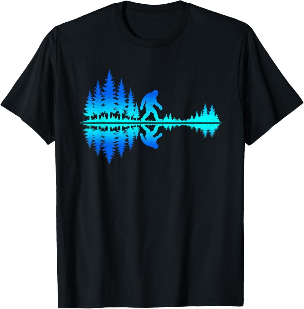 Forest Mountains Nature Heartbeat Outdoor Hiking Camping T-Shirt Vintage T Shirt Customizable Camisas Streetwear