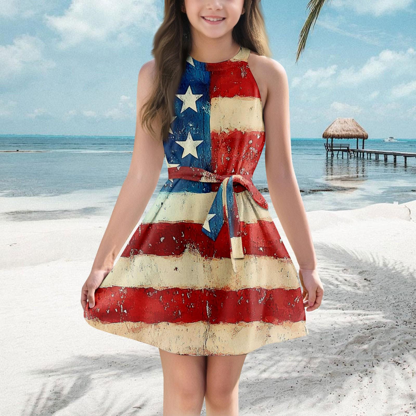 Fashionable Casual Dress With Printed Suspender Dress 150 красный