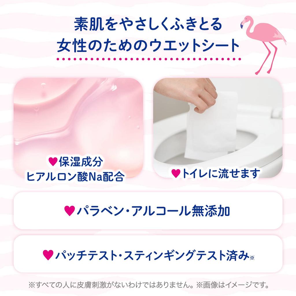 LEC Delicate Wet 20 sheets x 8 packs Made in Originally Made from Baby Wipes Women's Wipes, Femia, (Sabon Scent), Flushable, Japan,