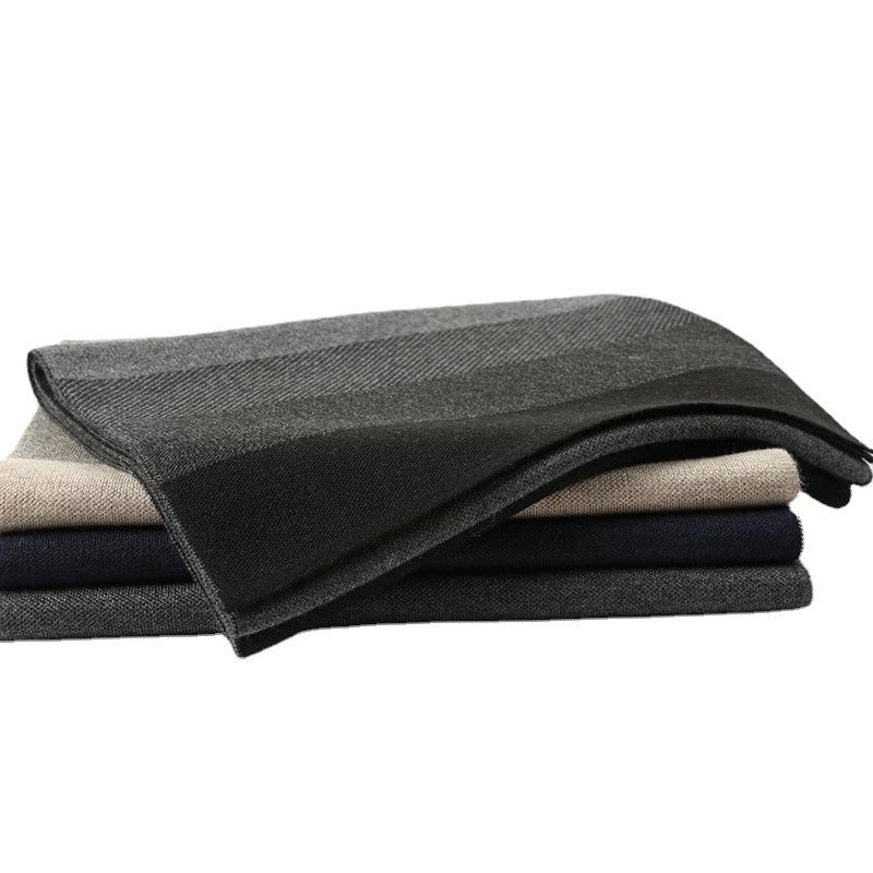 Fashion men's scarves trendy business temperament autumn and winter new striped scarves wool thickened warm scarves