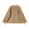 Women's Color-Block Lapel Teddy Fleece Jacket