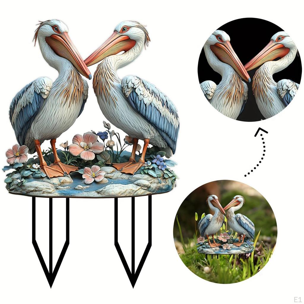 Ozdoba palika ogrodowego 2D, uniwersalna, ręcznie robiona, lekka, wtykana w ziemię dekoracja znaku