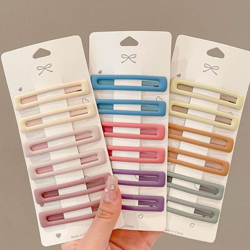 6Pcs  Practical Versatile Morandi Color Bb Hairpin Hair Side Clips For Women Girls Hair Accessories