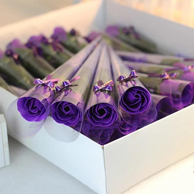 5PCS Rose Bath Body Flower Floral Soap Scented Rose Flower Essential Wedding Valentine'S Day Gift Holding Flowers