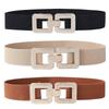 Elegant Rhinestone Women's Leather Belt with Stylish Buckle and Elastic Waistband