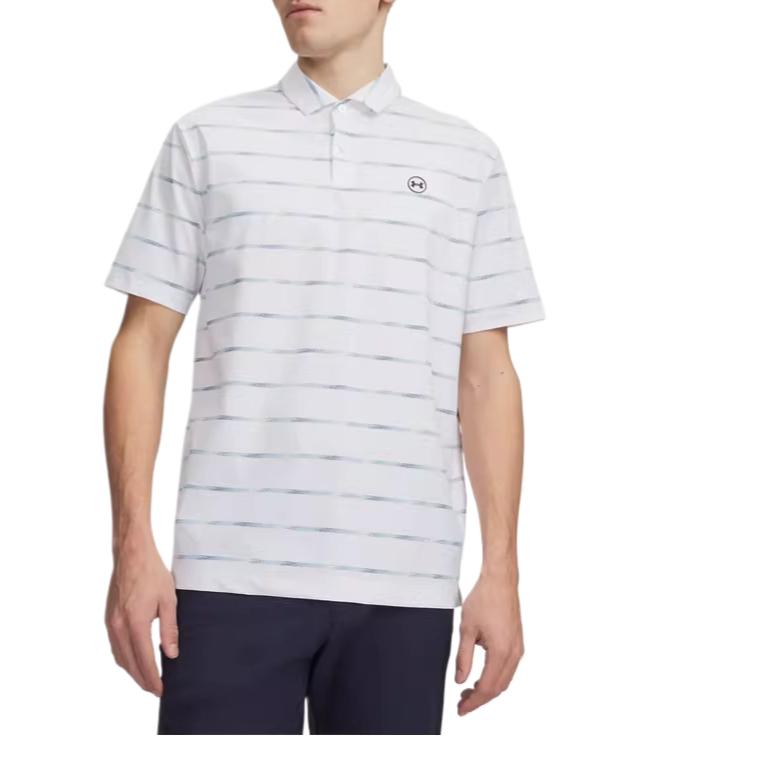 Under Armour SS26 Поло с коротким рукавом в полоску с защитой от УФ для гольфа Мужские топы 6009724-100 M