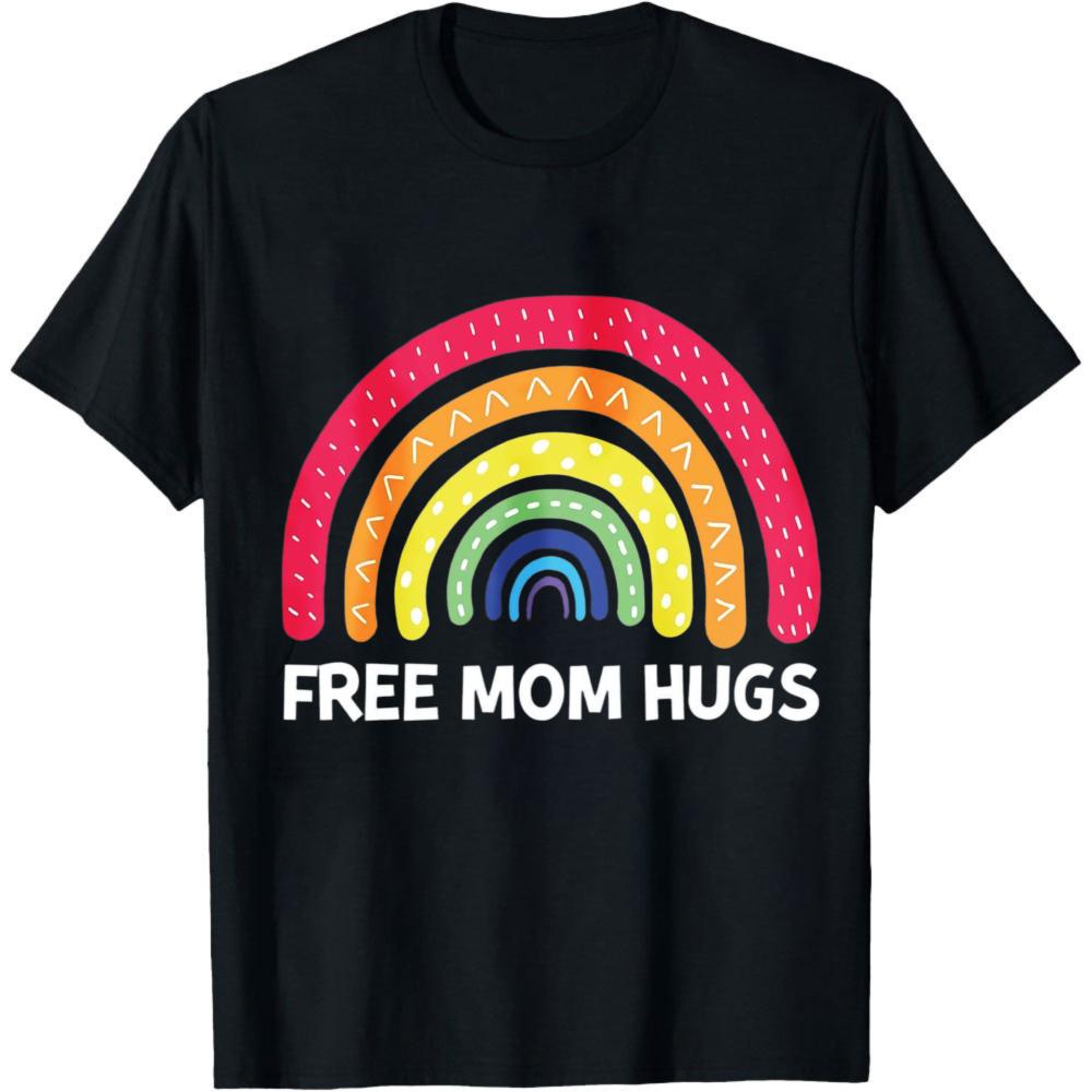 Mom Hugs Shirt Proud Mom Tshirt Rainbow Gay Pride Unisex Women Tee Lgbtq Gift Rainbow Pride Tops Equality Clothes Loode Clothes