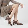 Dames hoge hakken lente en zomer nieuwe dunne hak retro gesp lichte mond enkele schoenen grote maat lage schoenen