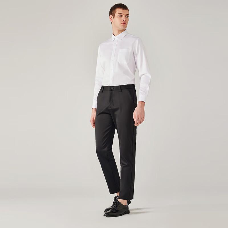 ROMON Men's Wrinkle-Resistant Business Casual Straight Trousers