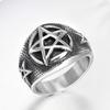 New Punk Usa Size 7 To 13 Size 316L Stainless Steel Jewelry Gold Color Men's Ring Retro Five-pointed Star Gift Jewelry