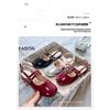 Girls' Princess High Heels2026New Performance Dress Retro Square-toed Shallow Buckle Strap Open-back Mary Jane Shoes