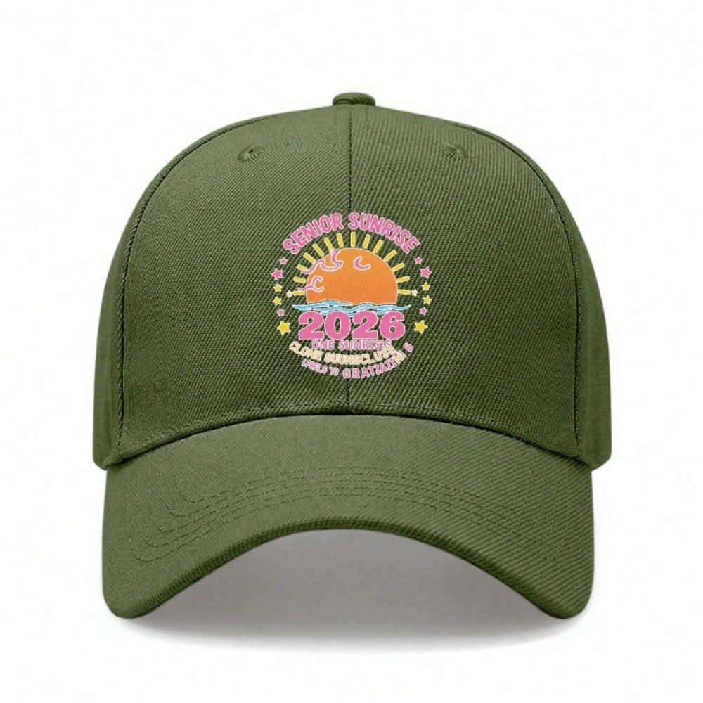 [Graduation Baseball Cap] Senior Sunrise 2026 Print Adjustable Sun Protection Baseball Hat - Lightweight Breathable Polyester Unisex Outdoor Sports